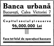 Calea Victoriei Nr. 7 1935. Banca Urbana.