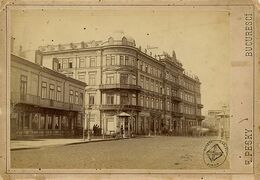 Bd. Academiei Bd. Academiei spre casa Greceanu și Grand Hôtel du Boulevard 1885, Foto: Eduard Pesky