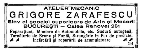 Atelier Mecanic 1934.